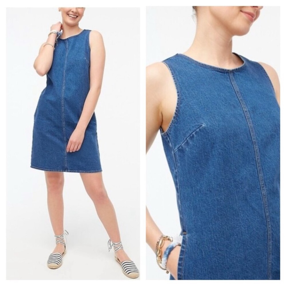 J. Crew Blue Denim Mini Shift Dress